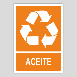 Cartel de reciclaje de aceite