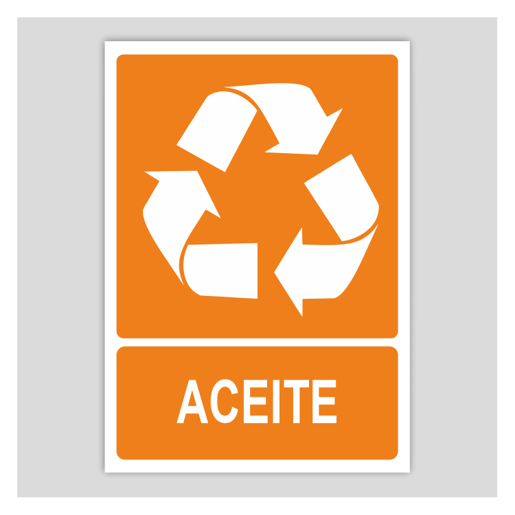 Cartel de reciclaje de aceite