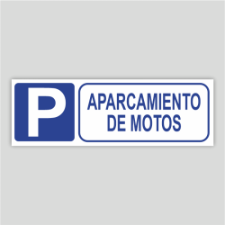 Cartel de aparcamiento de motos