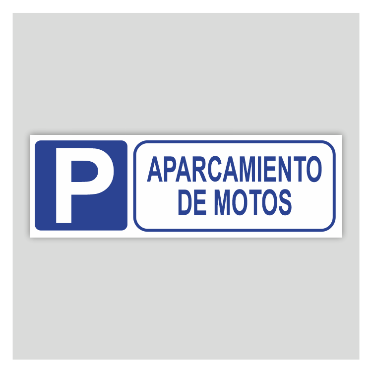 Cartel de aparcamiento de motos