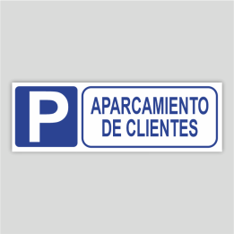 Cartel informativo de Aparcamiento de clientes