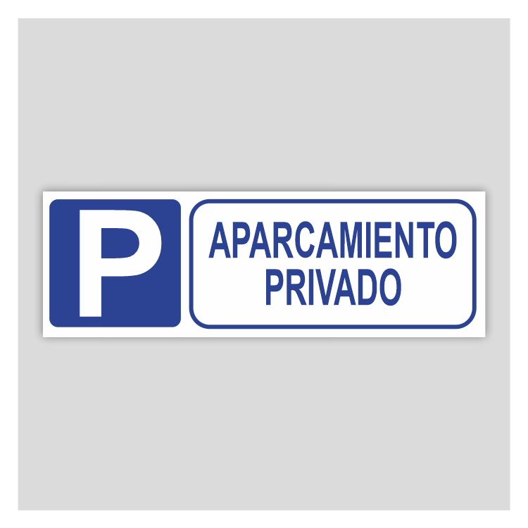 Cartel informativo de aparcamiento privado