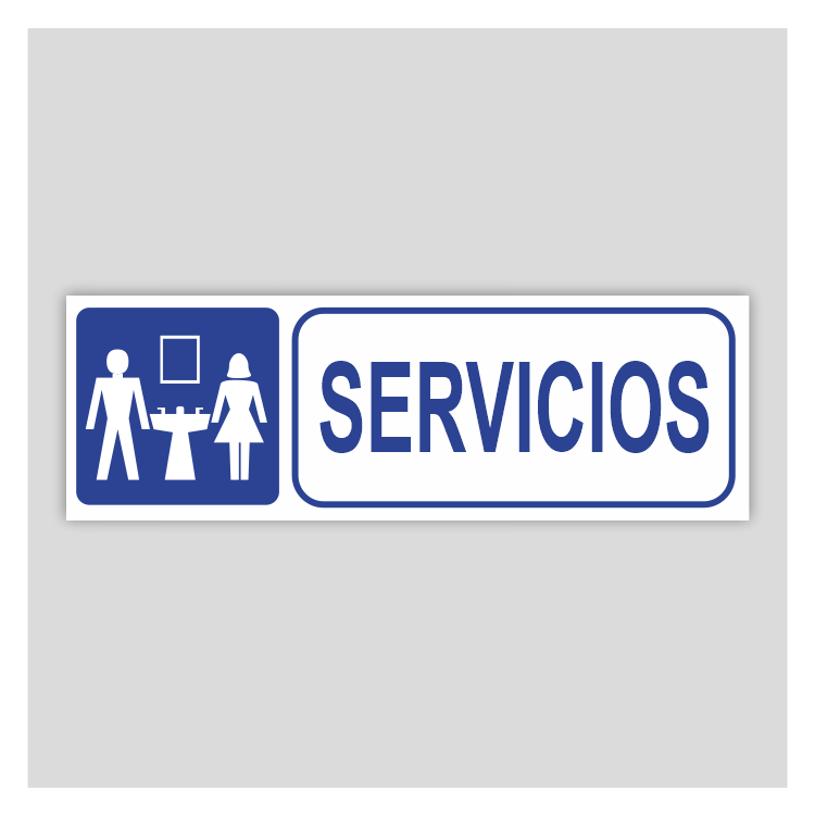 Cartel de servicios (aseos)