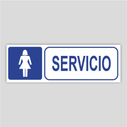 Cartel de servicio de señoras