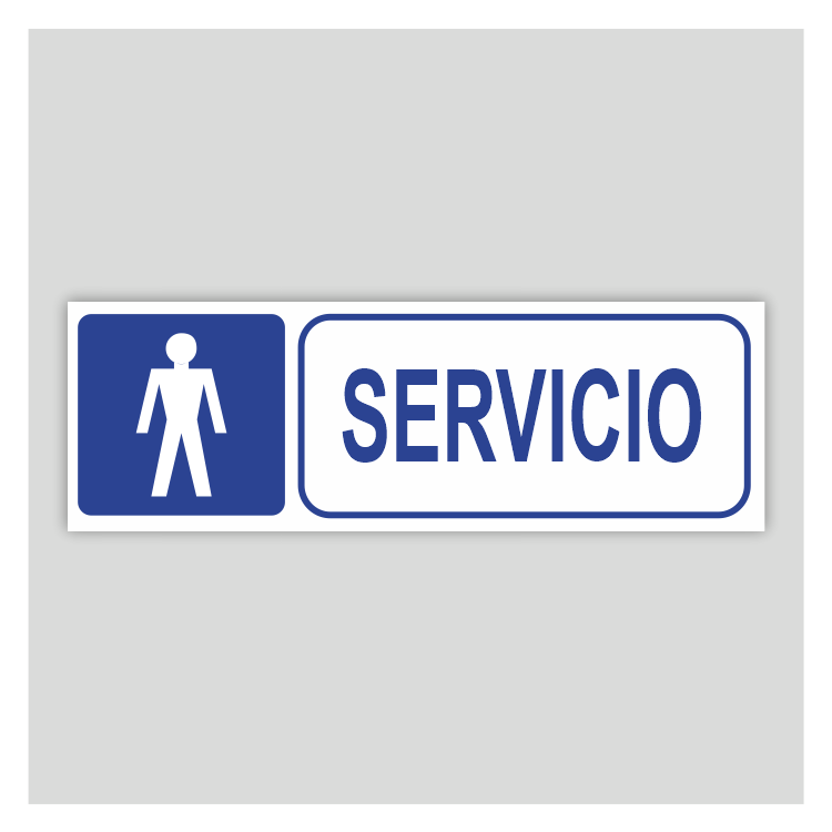 Cartel de servicio de caballeros (aseo)