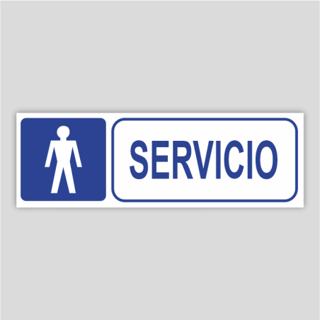 Cartel de servicio de caballeros (aseo)