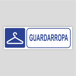 Cartel de puesto para cuerto de guardarropa