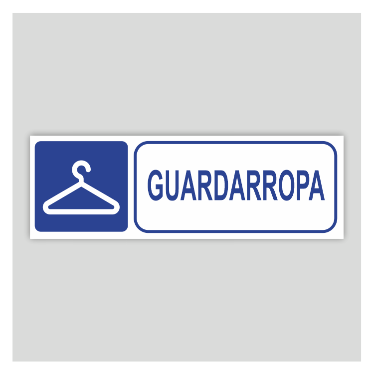 Cartel de puesto para cuerto de guardarropa