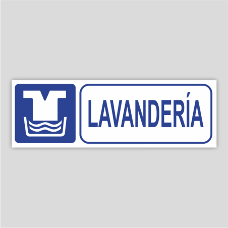 Cartel señalizador de lavandería