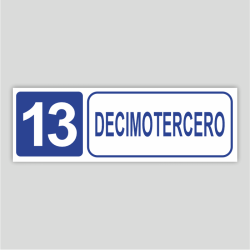 Cartel informativo de Decimotercero (Planta 13)