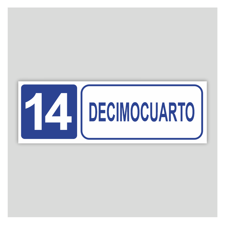 Dourteenth - Level building information sign