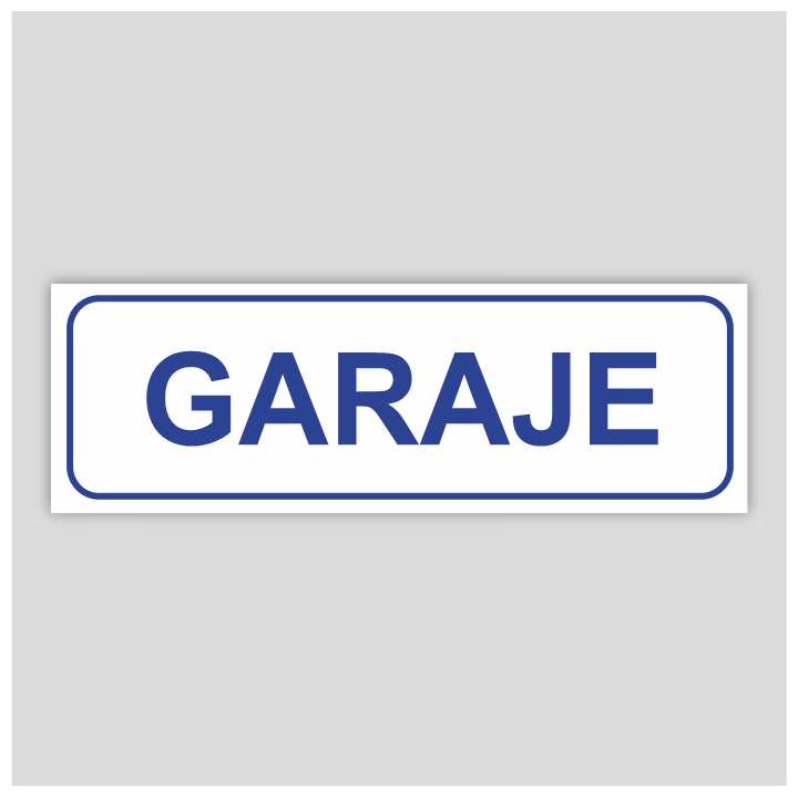 Cartel informativo de garaje