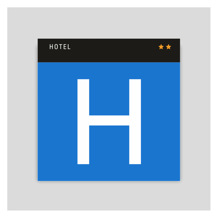 Placa distintivo - Hotel de dos estrellas