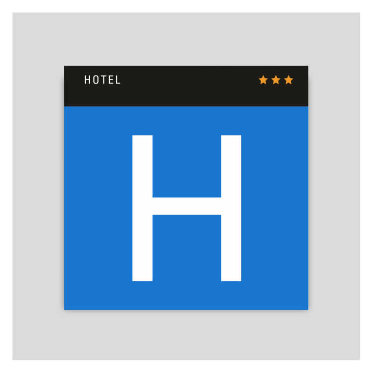 Placa distintivo - Hotel de tres estrellas