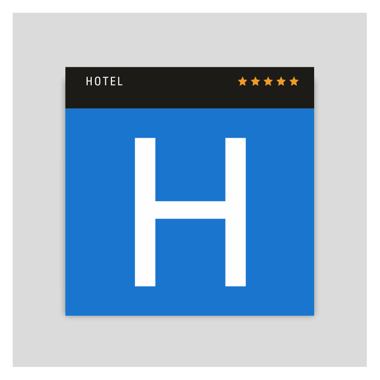 Placa distintivo - Hotel de cinco estrellas