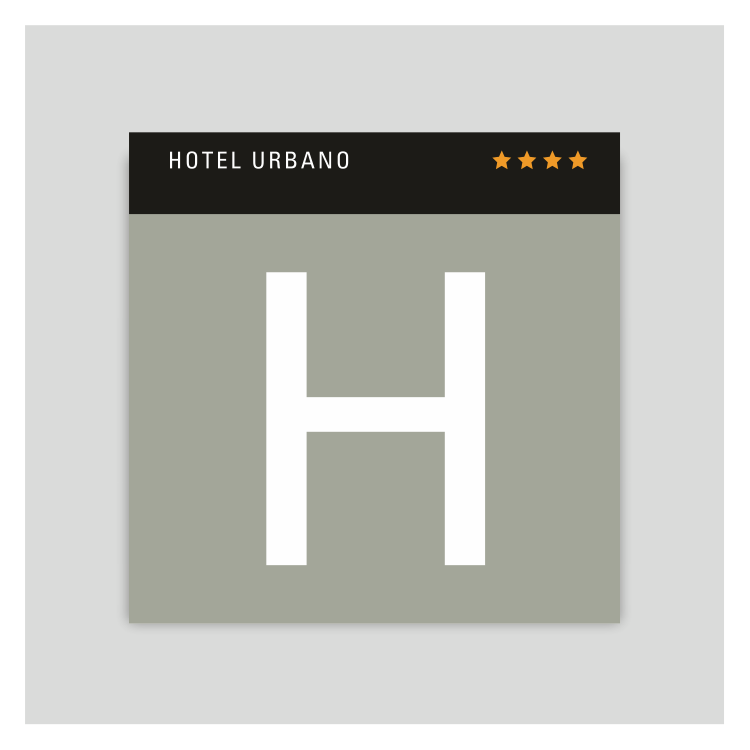 Placa distintivo - Hotel urbano cuatro estrellas