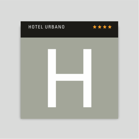 Placa distintivo - Hotel urbano cuatro estrellas - Canarias