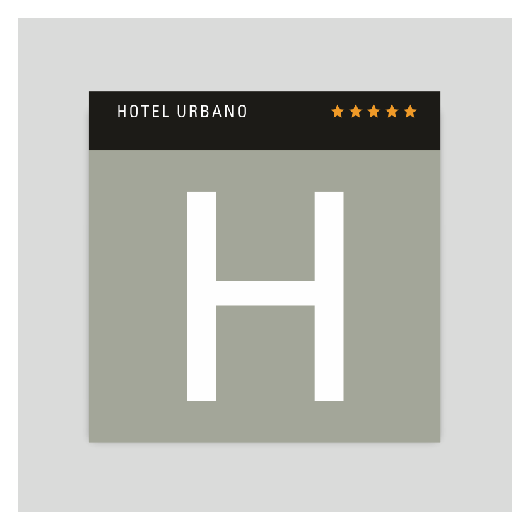Placa distintivo - Hotel urbano cinco estrellas