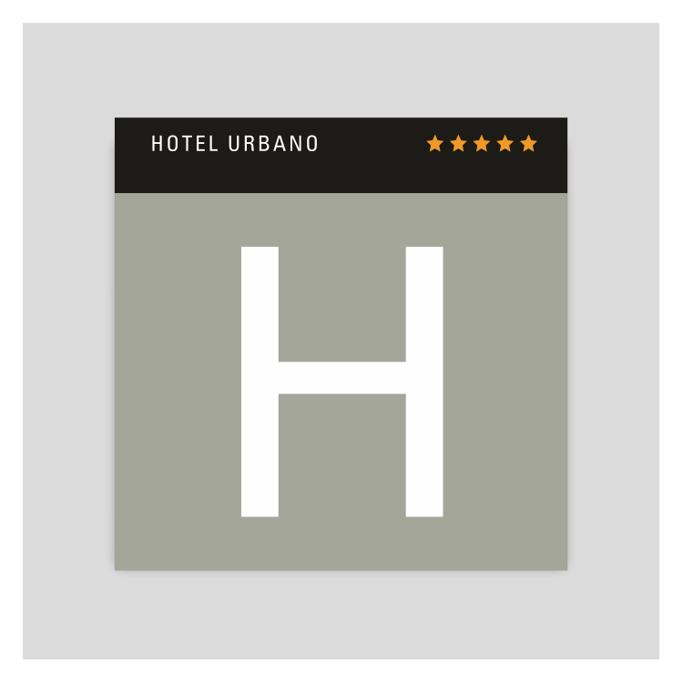 Placa distintivo - Hotel urbano cinco estrellas - Canarias