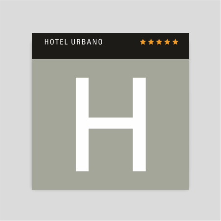 Placa distintivo - Hotel urbano cinco estrellas - Canarias