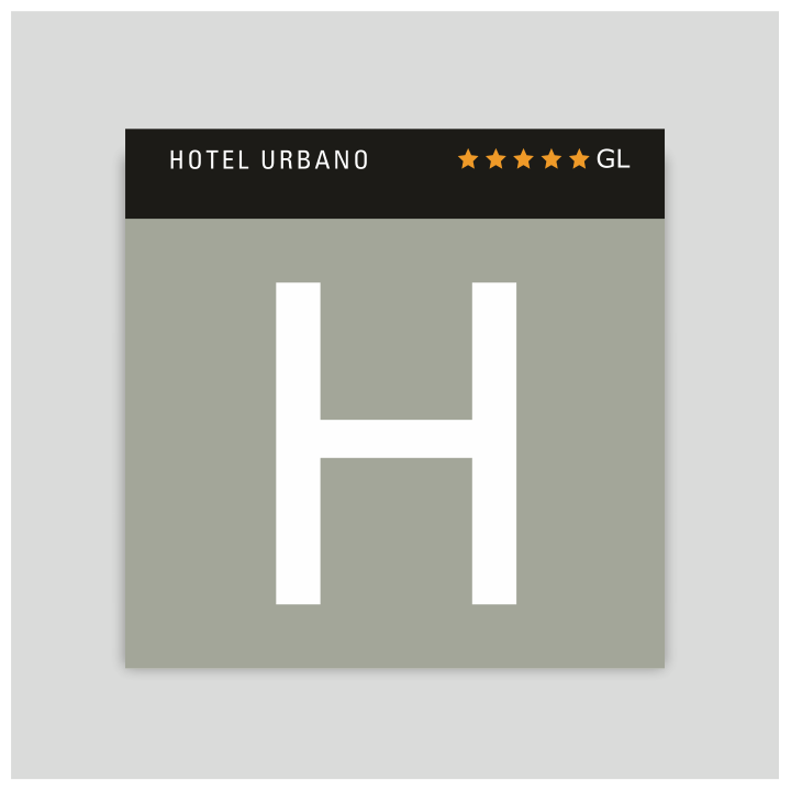 Placa distintivo - Hotel urbano cinco estrellas gran lujo
