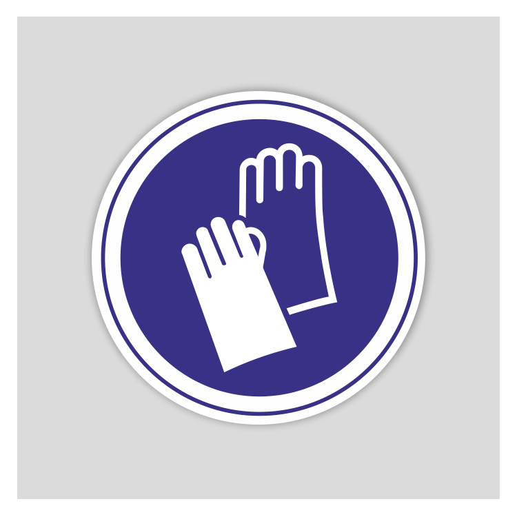 Etiqueta adhesiva de uso obligatorio de guantes