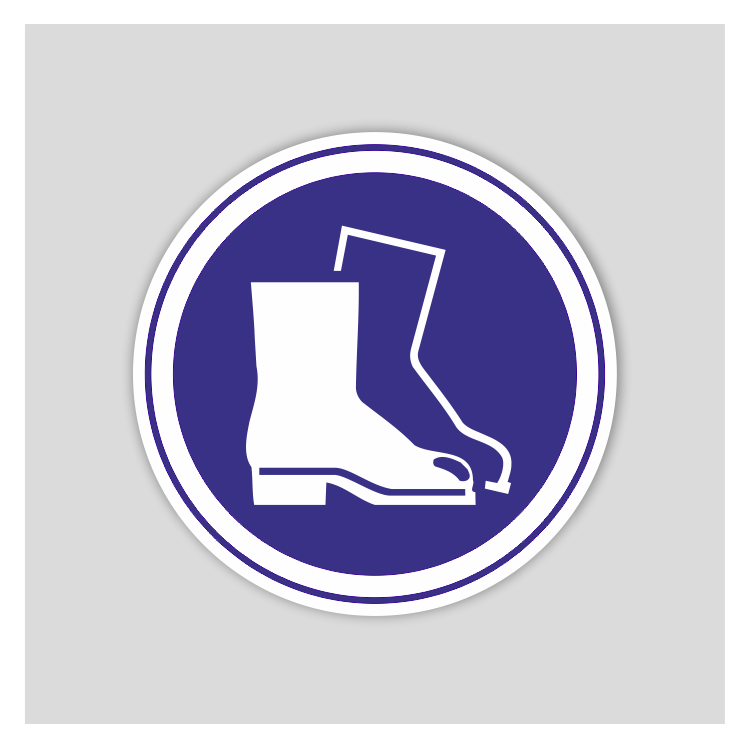 Etiqueta adhesiva de uso obligatorio de calzado de seguridad