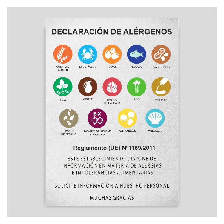 Cartel Declaración de Alérgenos