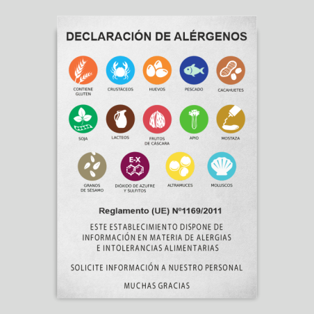 Cartel Declaración de Alérgenos