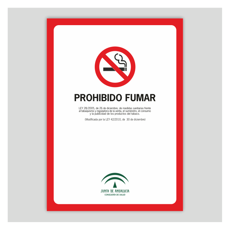 Cartel de prohibido fumar propuesto por la Junta de Andalucía