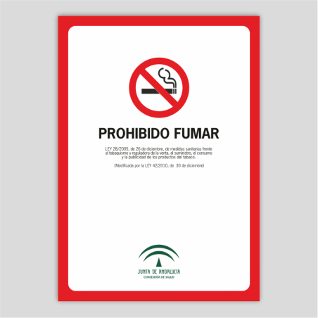 Cartel de prohibido fumar propuesto por la Junta de Andalucía