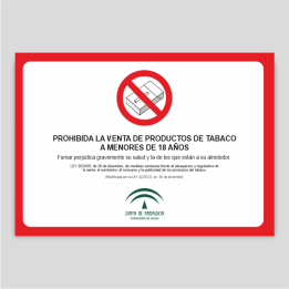 prohibida la venta de productos del tabaco a menores de 18 años