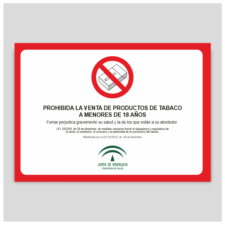 Prohibida la venta de productos del tabaco a menores de 18 años