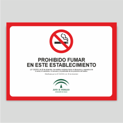 Cartel de prohibido fumar en este establecimiento - Andalucía