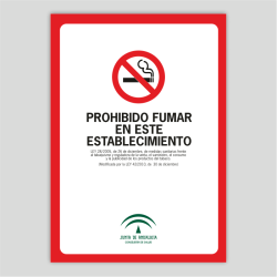 LT102 - Cartel de prohibido fumar...