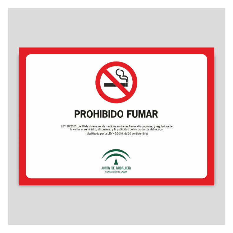 Cartel de prohibido fumar - Andalucía