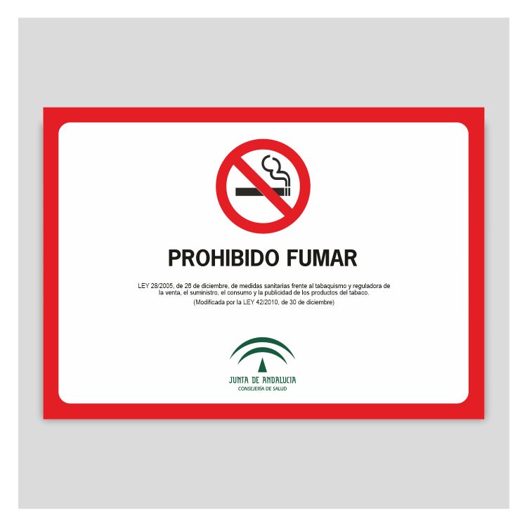 Cartel de prohibido fumar propuesto por la Junta de Andalucía