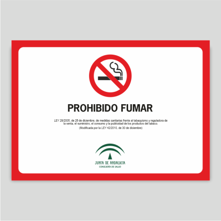 Cartel de prohibido fumar propuesto por la Junta de Andalucía