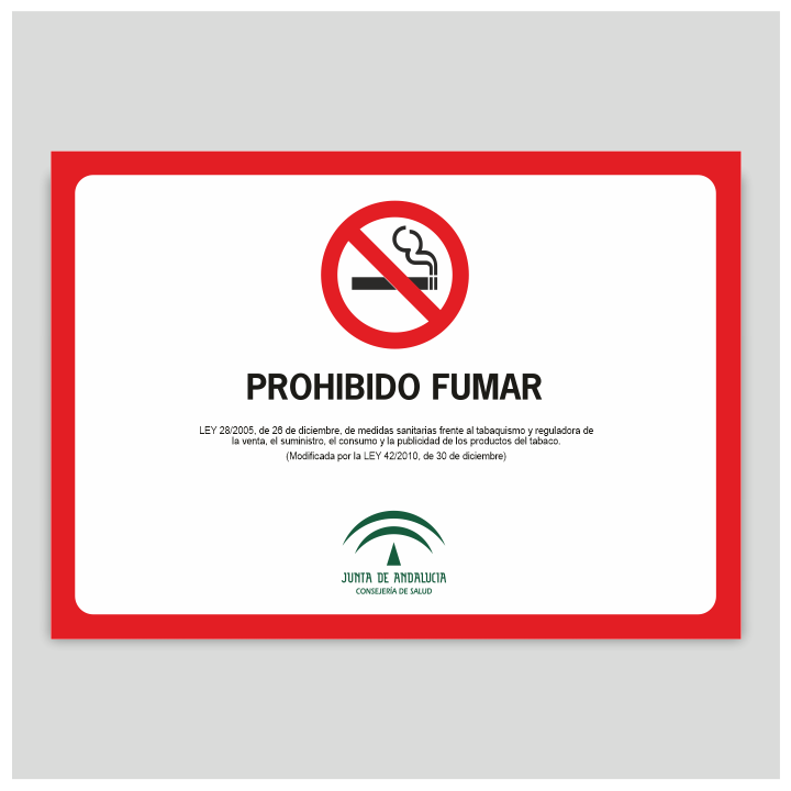 Cartel de prohibido fumar - Andalucía