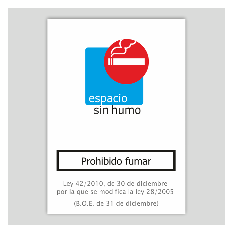 CARTEL PROHIBIDO FUMAR 345X245mm