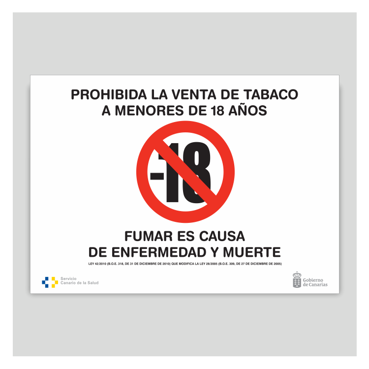 Prohibida la venta de tabaco a menores de 18 años - Canarias