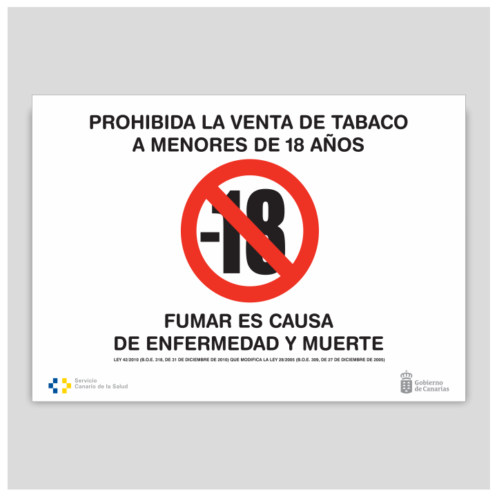 Prohibida la venta de tabaco a menores de 18 años - Canarias