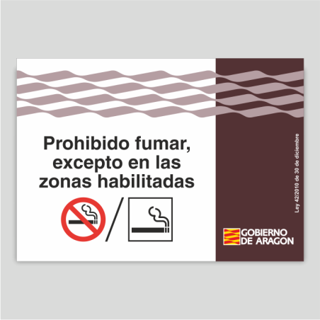 Prohibido fumar, excepto en las zonas habilitadas - Aragón