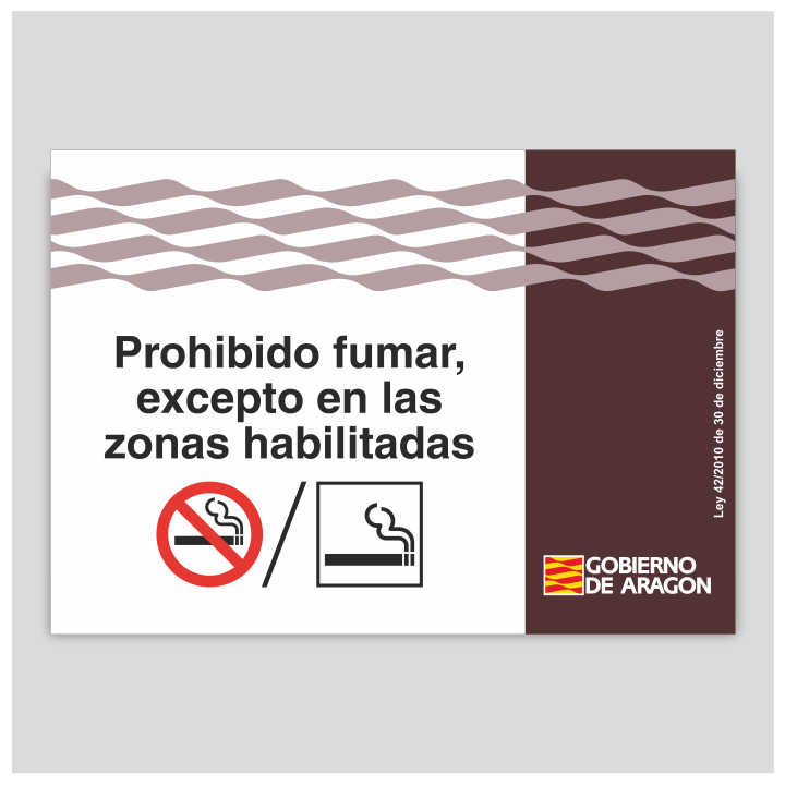 Prohibido fumar, excepto en las zonas habilitadas - Aragón