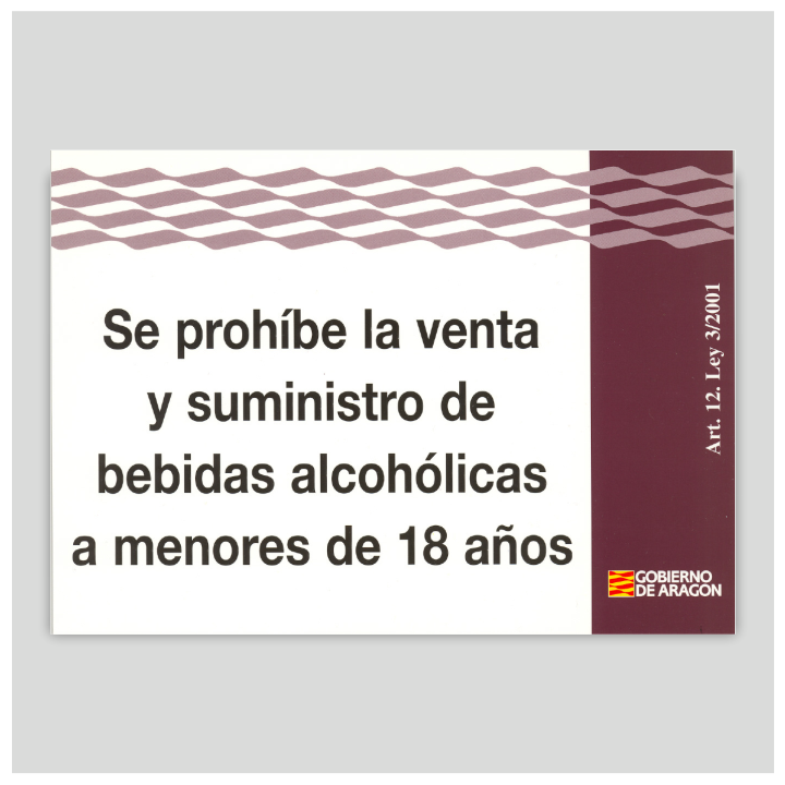 Se prohíbe la venta y suministro de bebidas alcohólicas a menores de 18 años - Aragón