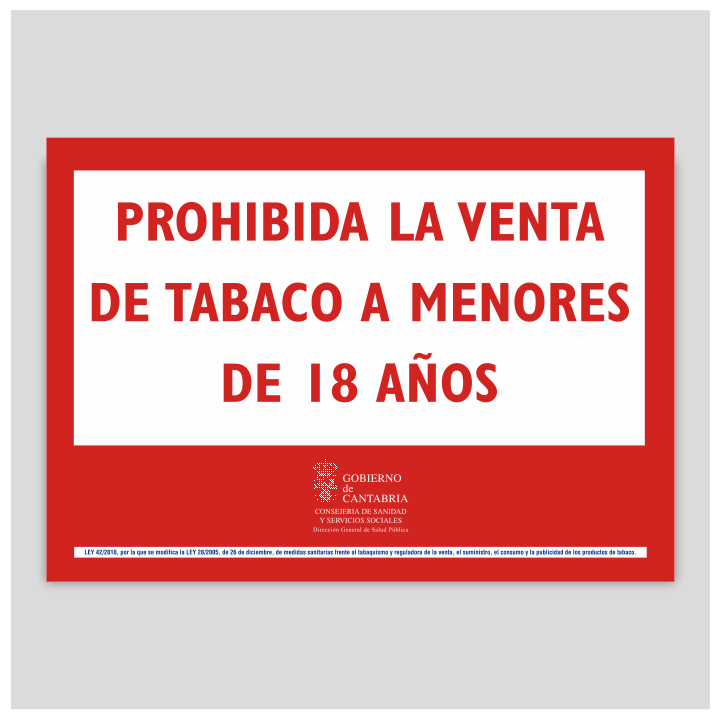 Prohibida la venta de tabaco a menores de 18 años - Cantabria