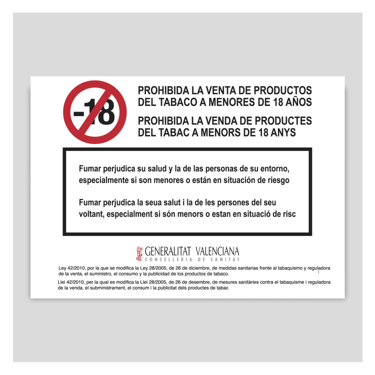 Prohibida la venta de productos del tabaco a menores de 18 años - Valencia