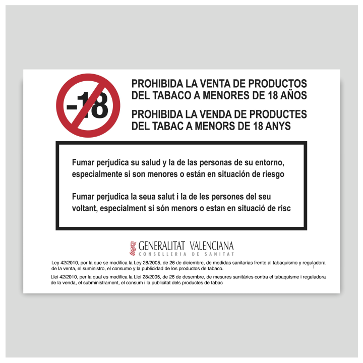 Prohibida la venta de productos del tabaco a menores de 18 años - Valencia