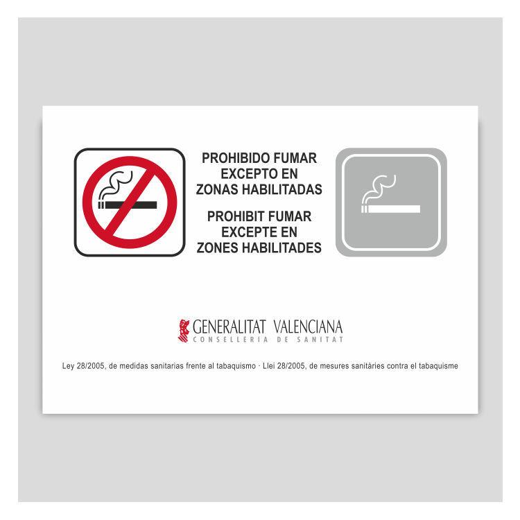 Prohibido fumar excepto en zonas habilitadas - Valencia