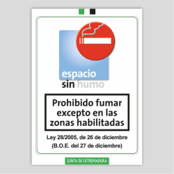 Prohibido fumar excepto en las zonas habilitadas - Extremadura